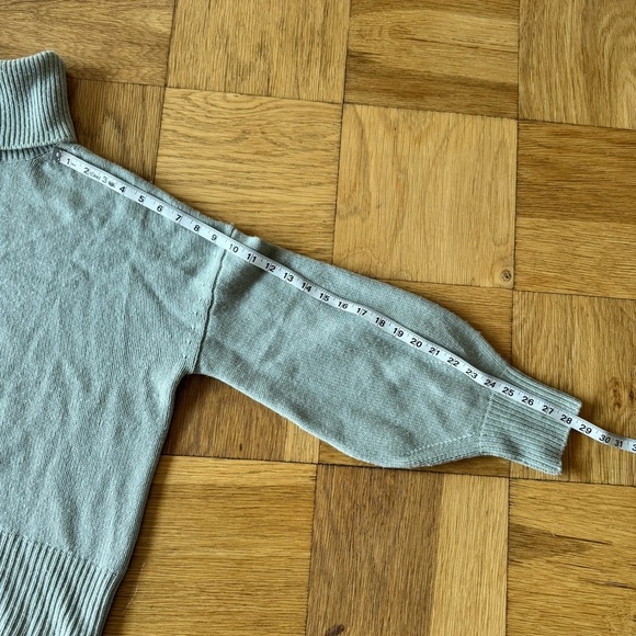 Something Navy Medium Mint Green Turtleneck Sweater Pullover Wool Cashmere - Picture 7 of 7